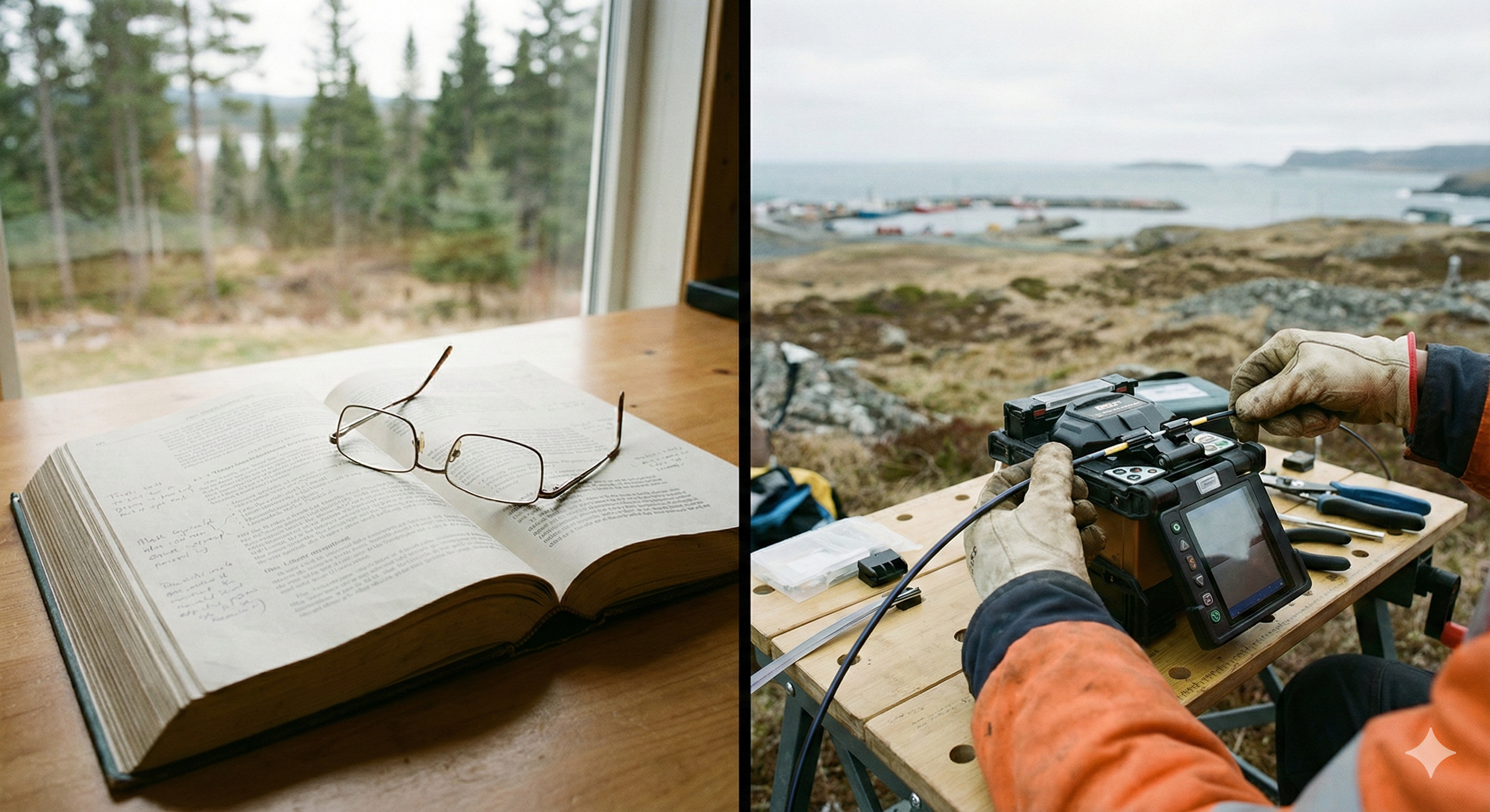 Fagbøker og notater ved vindu - teori møter praksis